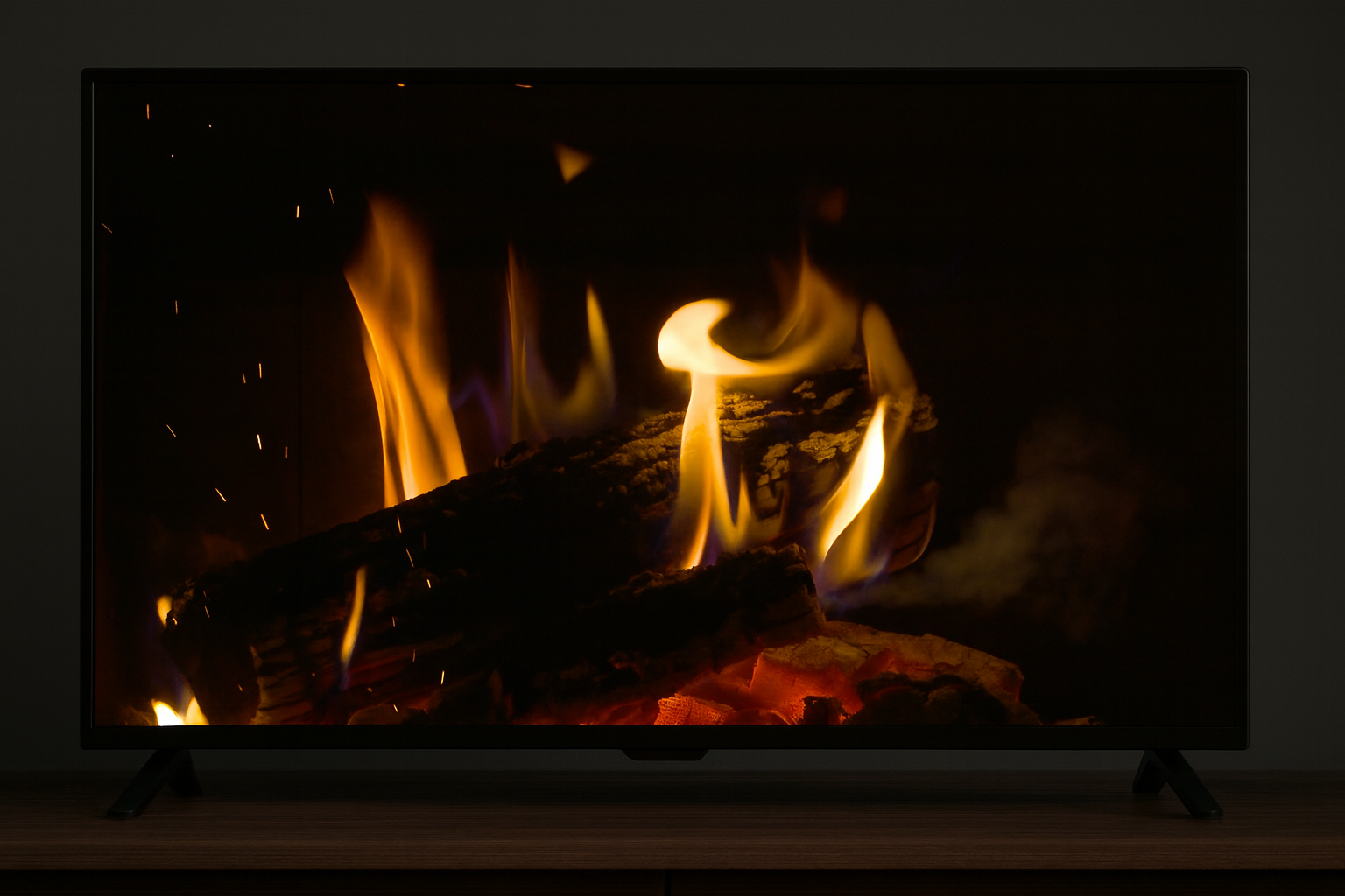 Slow Burning Fireplace with Fire Sounds