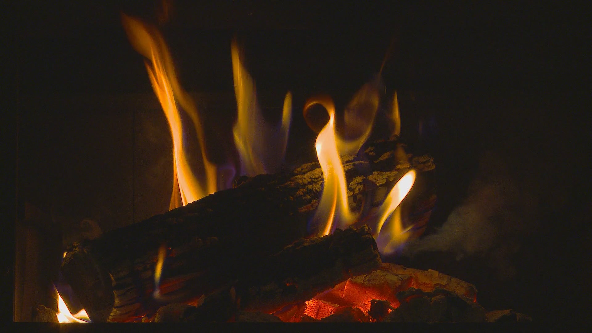 Slow Burning Fireplace with Fire Sounds