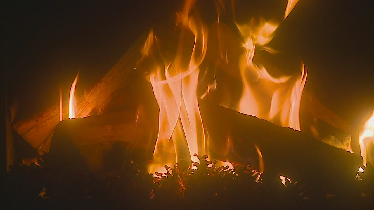 Christmas Fireplace with Soft Focus with Fire Sounds